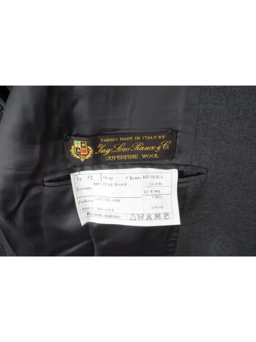 Riviera Milano Gray Loro Piana Wool 2 Pc Suit Jacket Pants Sz 42R Brand New